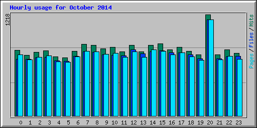 Hourly usage for October 2014