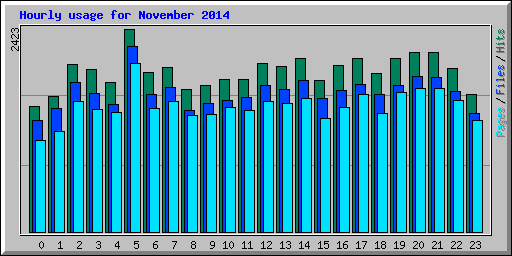 Hourly usage for November 2014