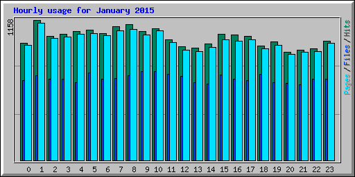 Hourly usage for January 2015