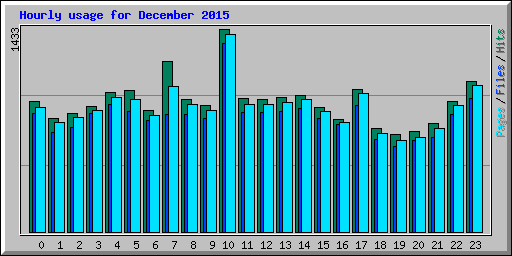 Hourly usage for December 2015