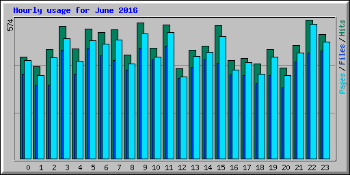 Hourly usage for June 2016