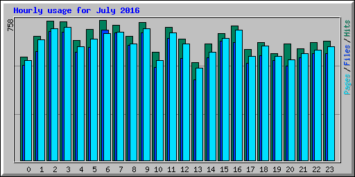 Hourly usage for July 2016