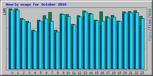 Hourly usage for October 2016