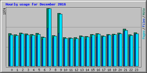 Hourly usage for December 2016